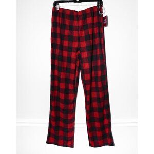 Womens Wondershop Cozy Red Black Buffalo Plaid Fleece Pajama Pants Size M